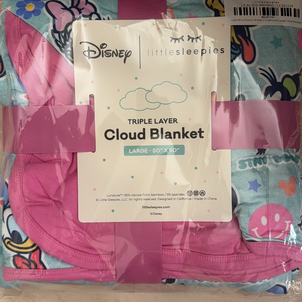 Little Sleepies Pink Plush Blanket